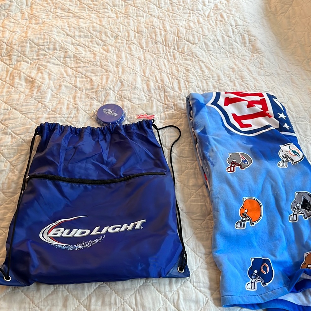 Bud Light Backpack goodie bag with throw